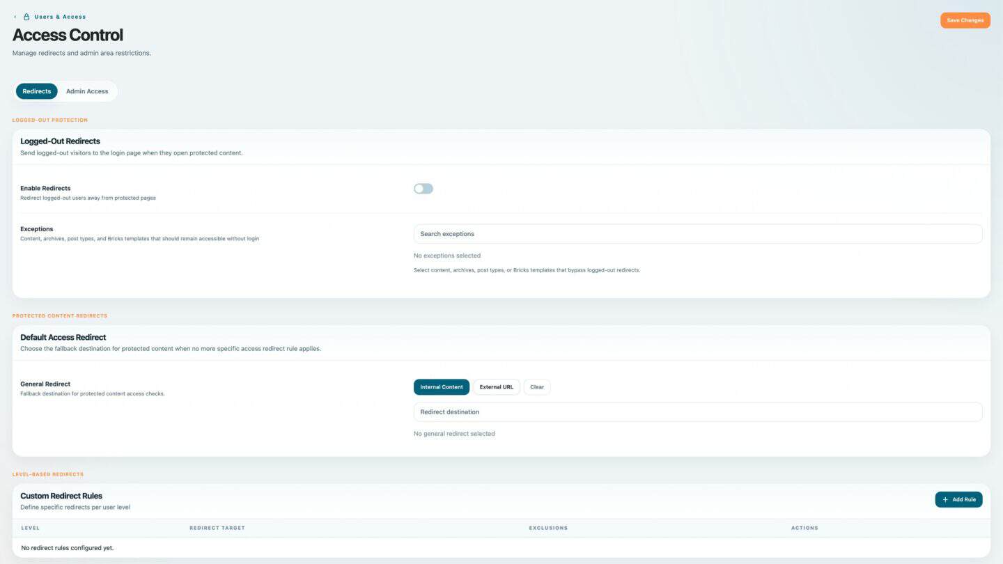 BricksMembers access control settings for Learn with Pascal