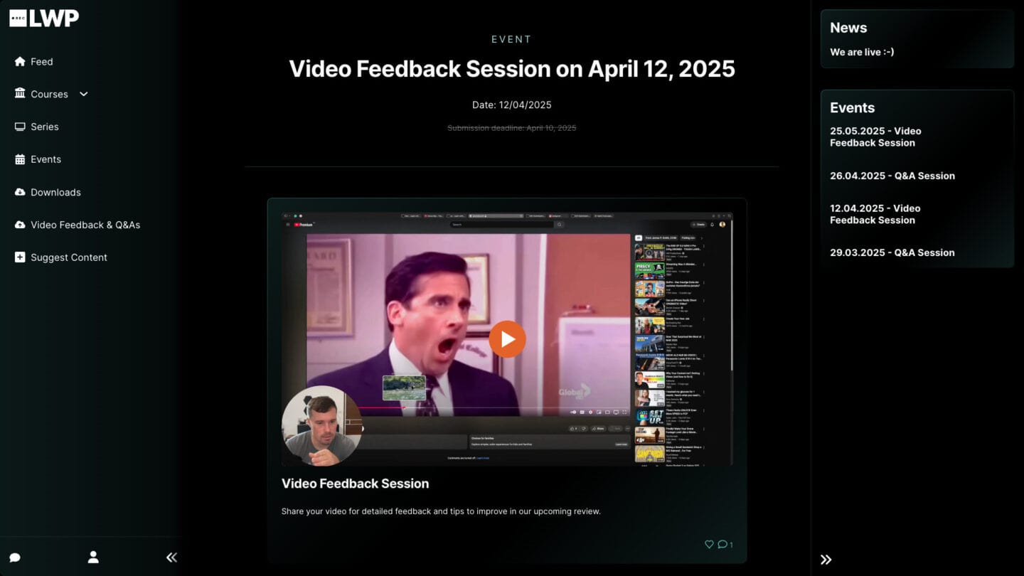 Learn with Pascal Video Feedback Session on April 12, 2025 detail page