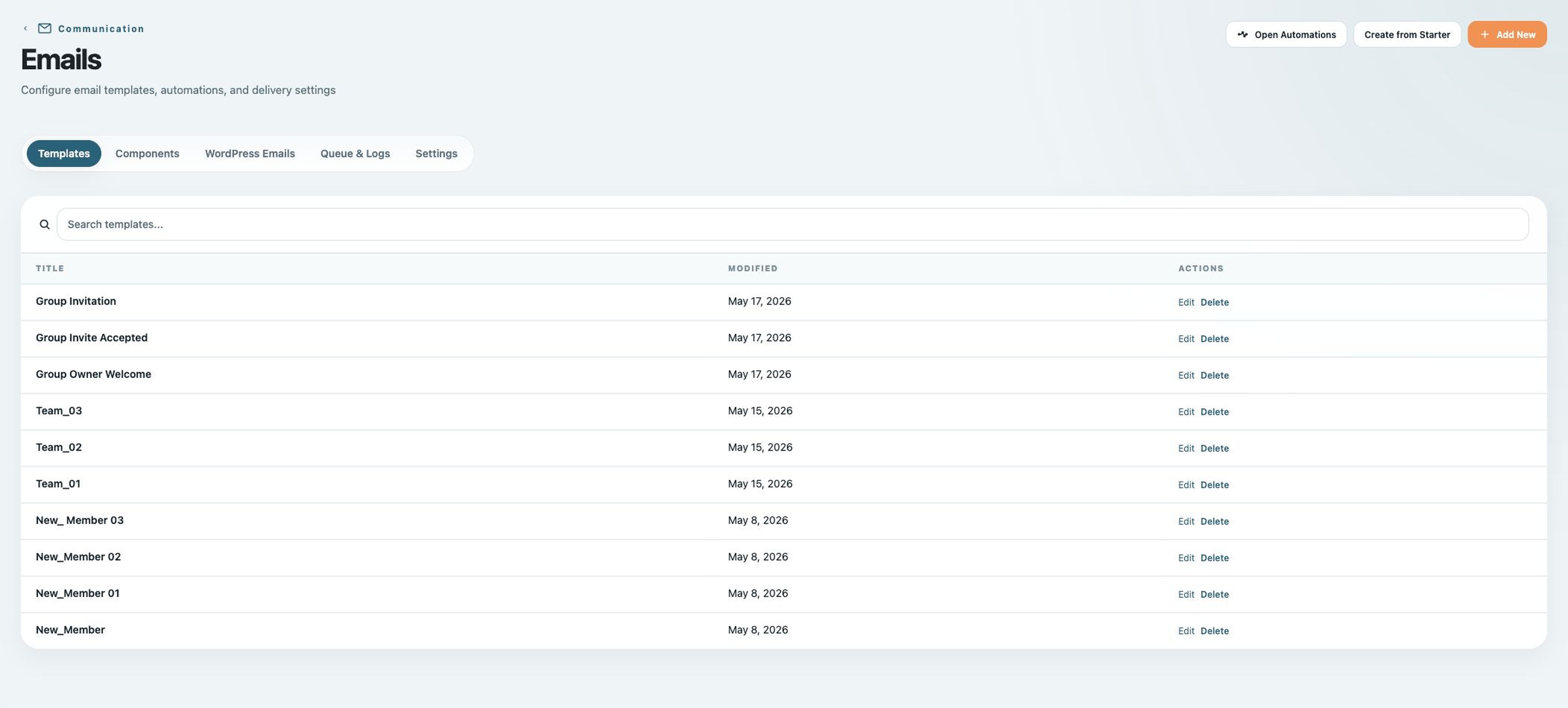 Every email is a customizable template - Built in Bricks screenshot
