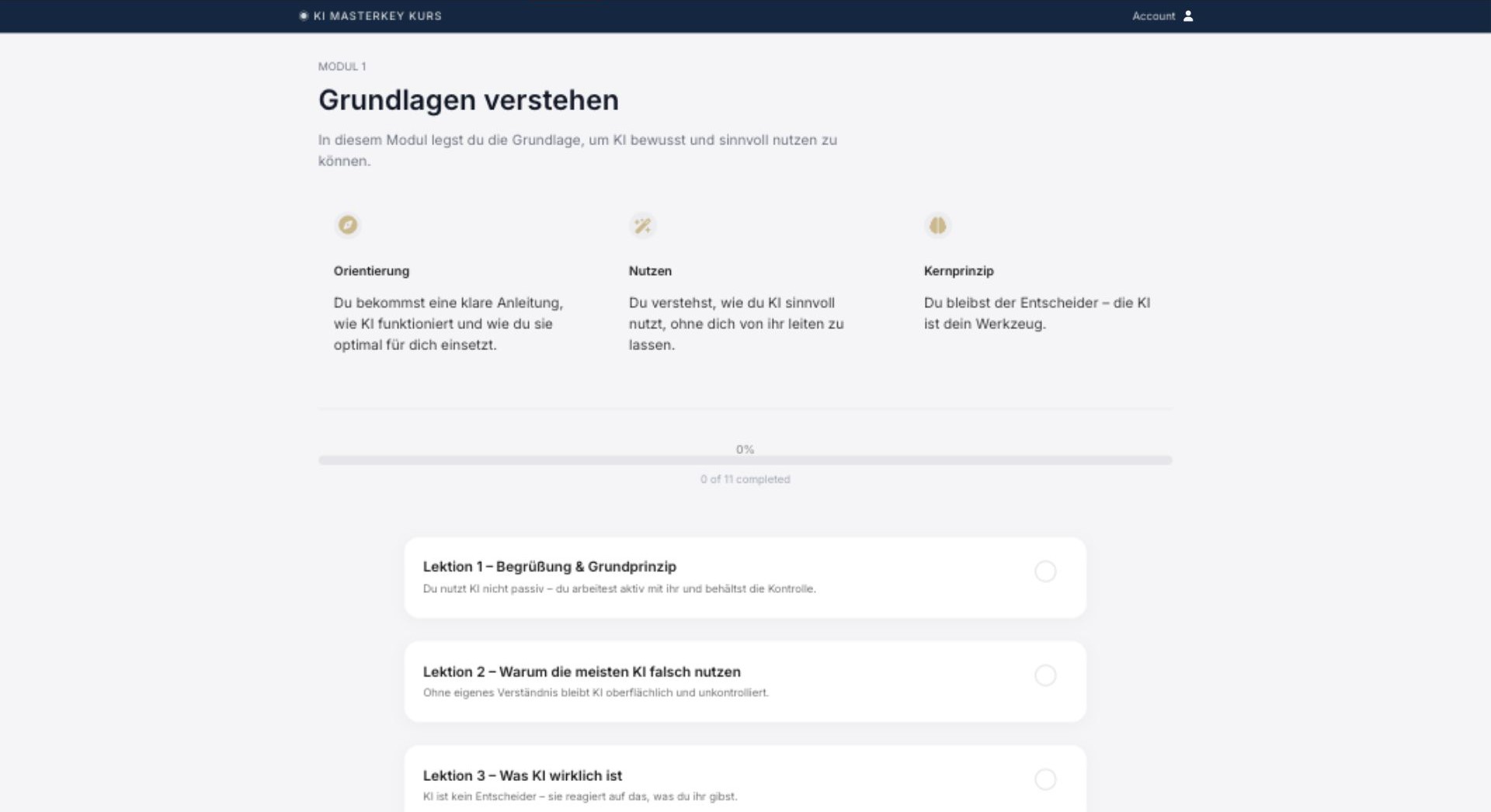 The module page, built in Bricks - Front-end screenshot