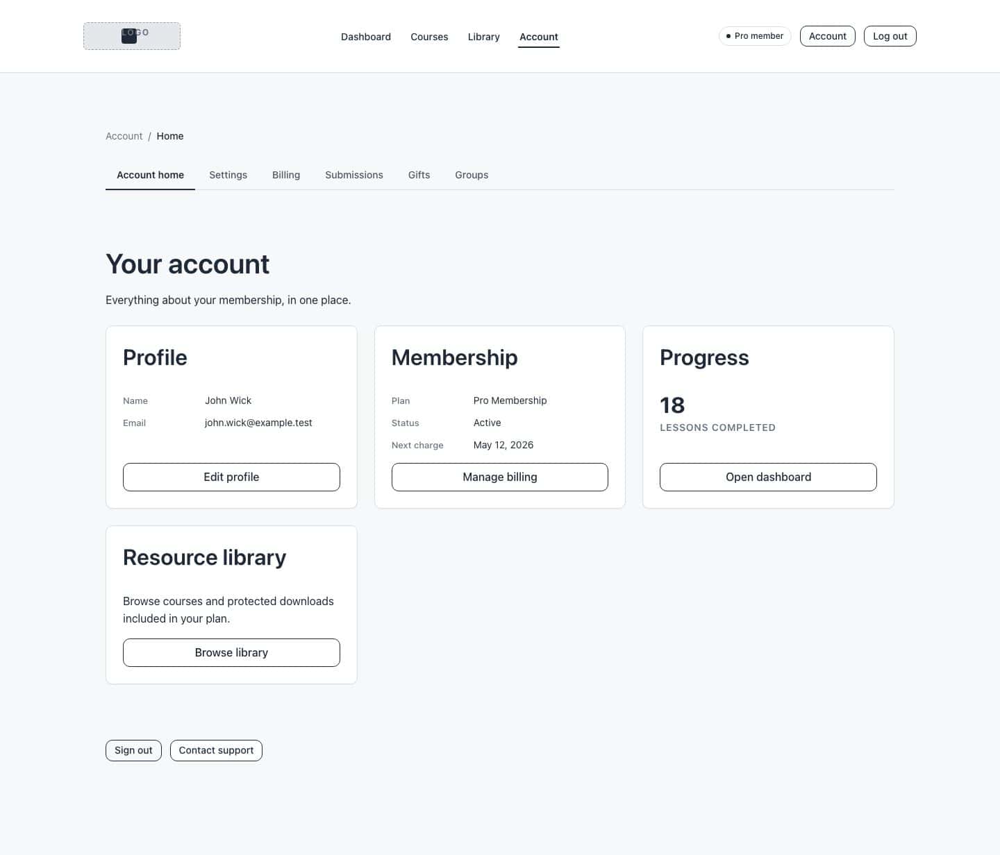 Account Home