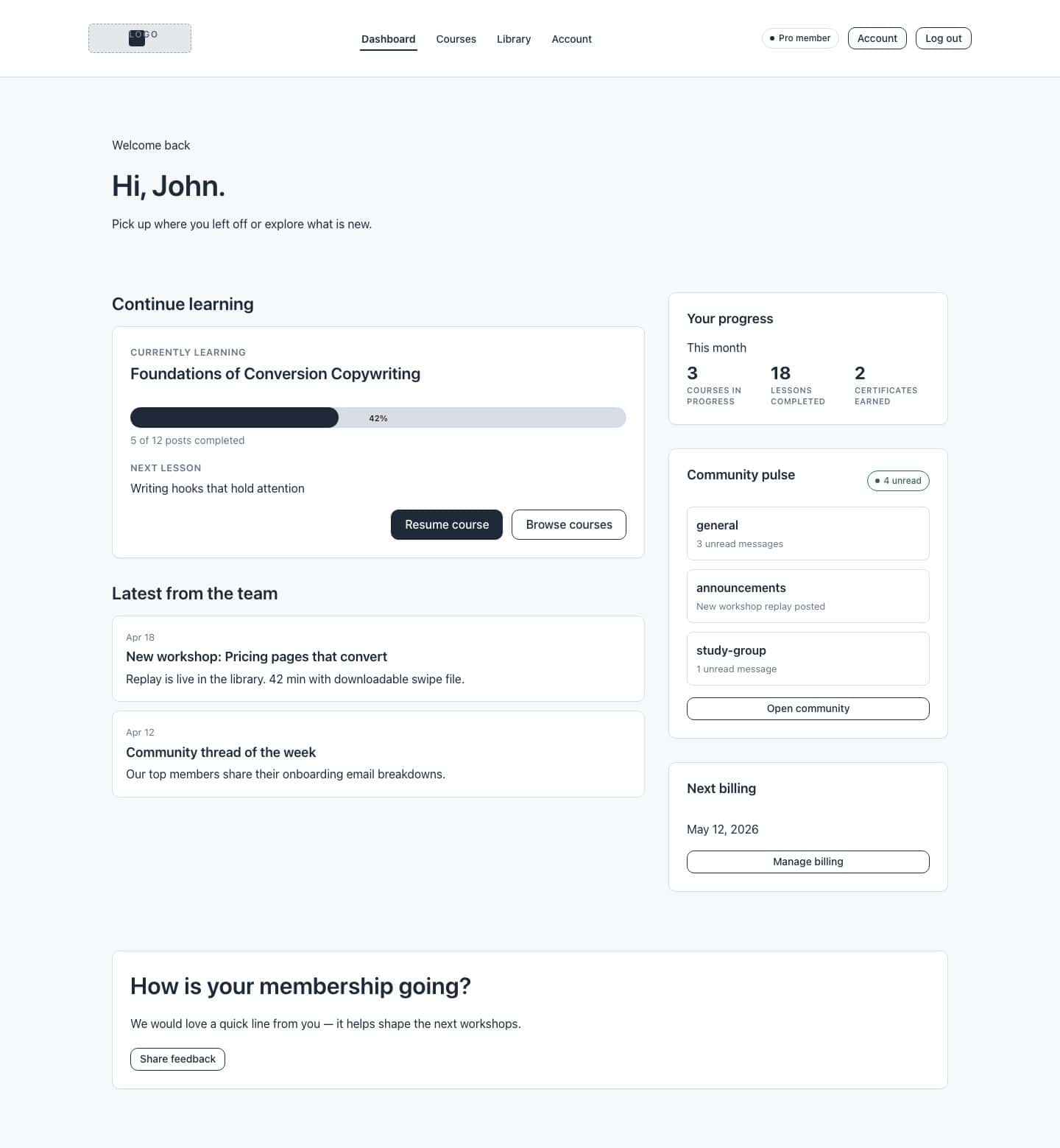 Member Dashboard