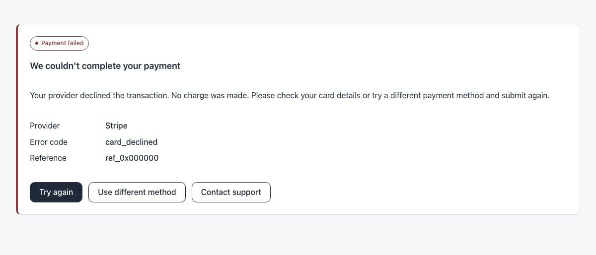 Checkout Error