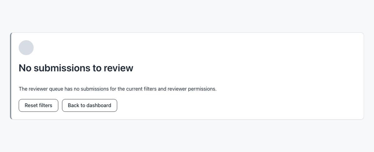 Empty Review Queue State