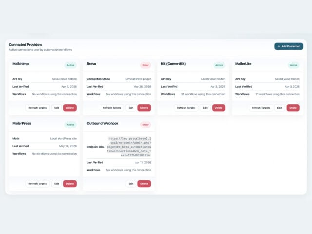 BricksMembers automation connections for Brevo and MailerPress provider sync