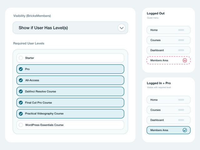 BricksMembers WordPress menu visibility control